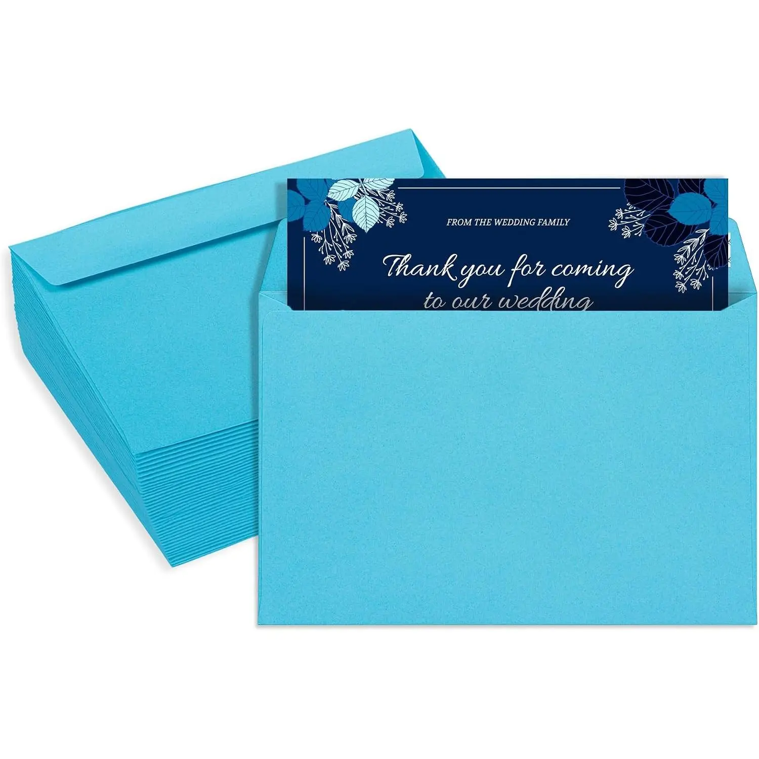 6x9 Blue Envelopes Self Seal, 50/pack, Colored Envelopes Letter Size 6 x 9 inch, Booklet Envelopes for Cards, Invitations, Holiday, Postcards, Gifts, for 5x7 Cards, 32lb Heavyweight Paper