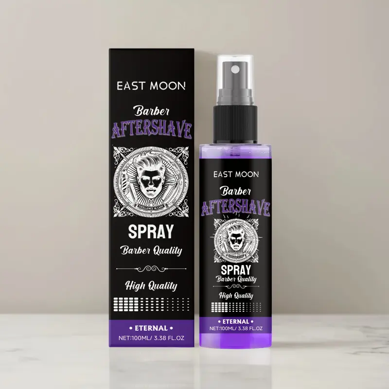 East Moon Men'S Aftershave Fragrance Spray Barber Quality-Gently Cleanses And Nourishes Beard, Providing Long-Lasting Moisture, Keeping Skin Hydrated, And Delivering a Refreshing Sensation to The Post-Shave Area. 3.38oz Essence Spray for Post-Shave Care