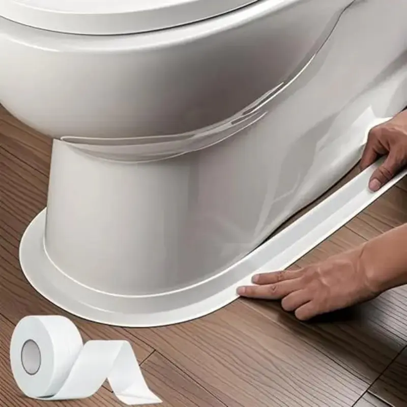 10.5FT White Caulk Tape Waterproof Self Adhesive, White Bathroom Caulk Toilet Caulk Strip Bathtub Sealing Strip Tape Leak Proof Seal For Bathroom Caulking Tape Shower Caulk Leakproof Airtight Seal