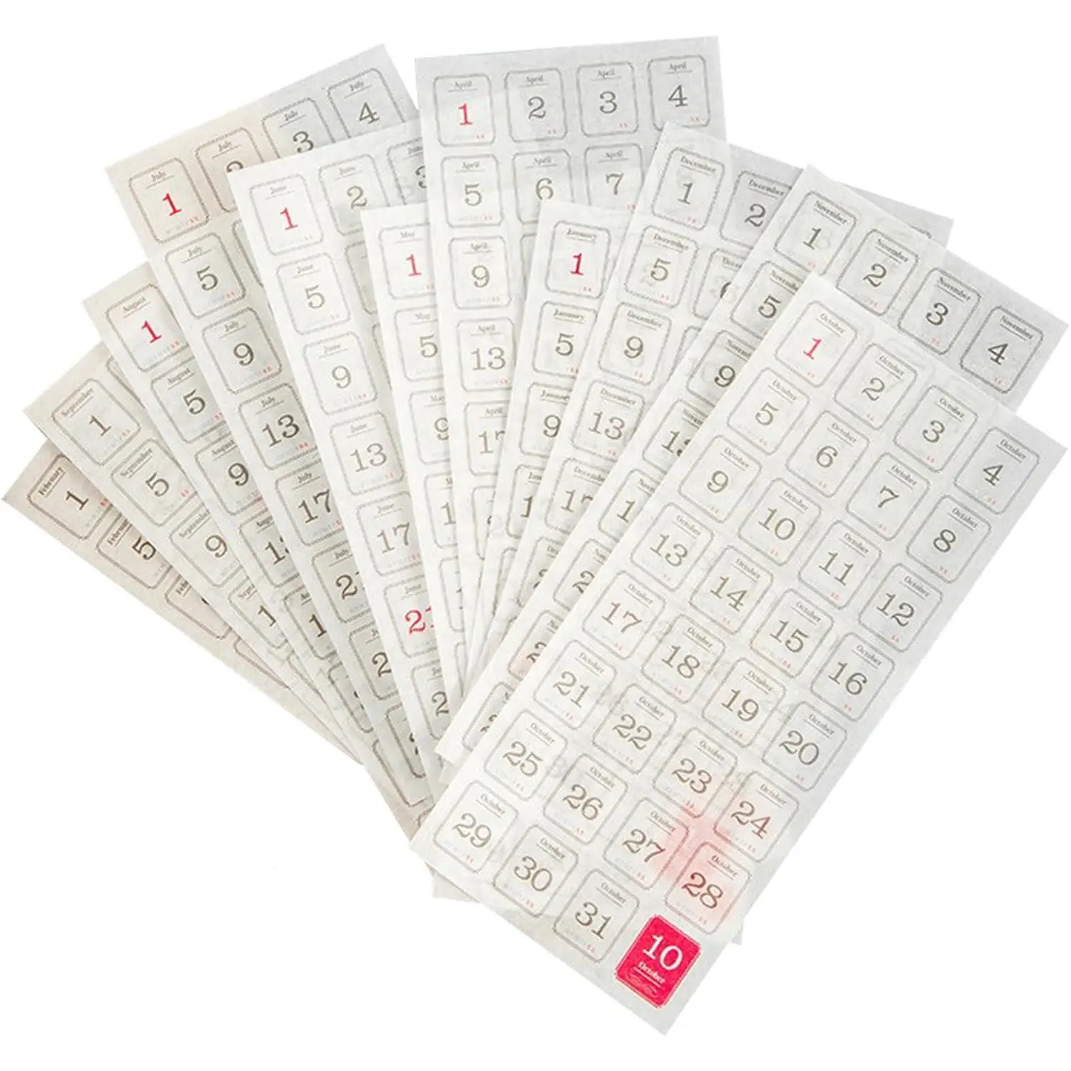 12 Sheets 365 Date Calendar Stickers Decorative Planner Journal Labels | Decorative, Planner Journal Label