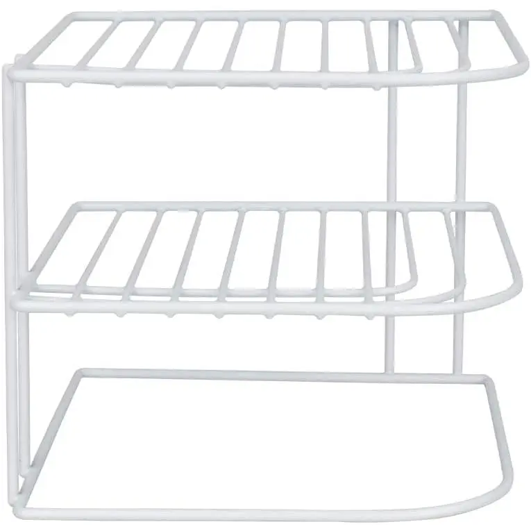 Basics 3-Tier Kitchen Corner Counter Shelf and Cabinet Organizer Heavy Duty Wire Shelf in White