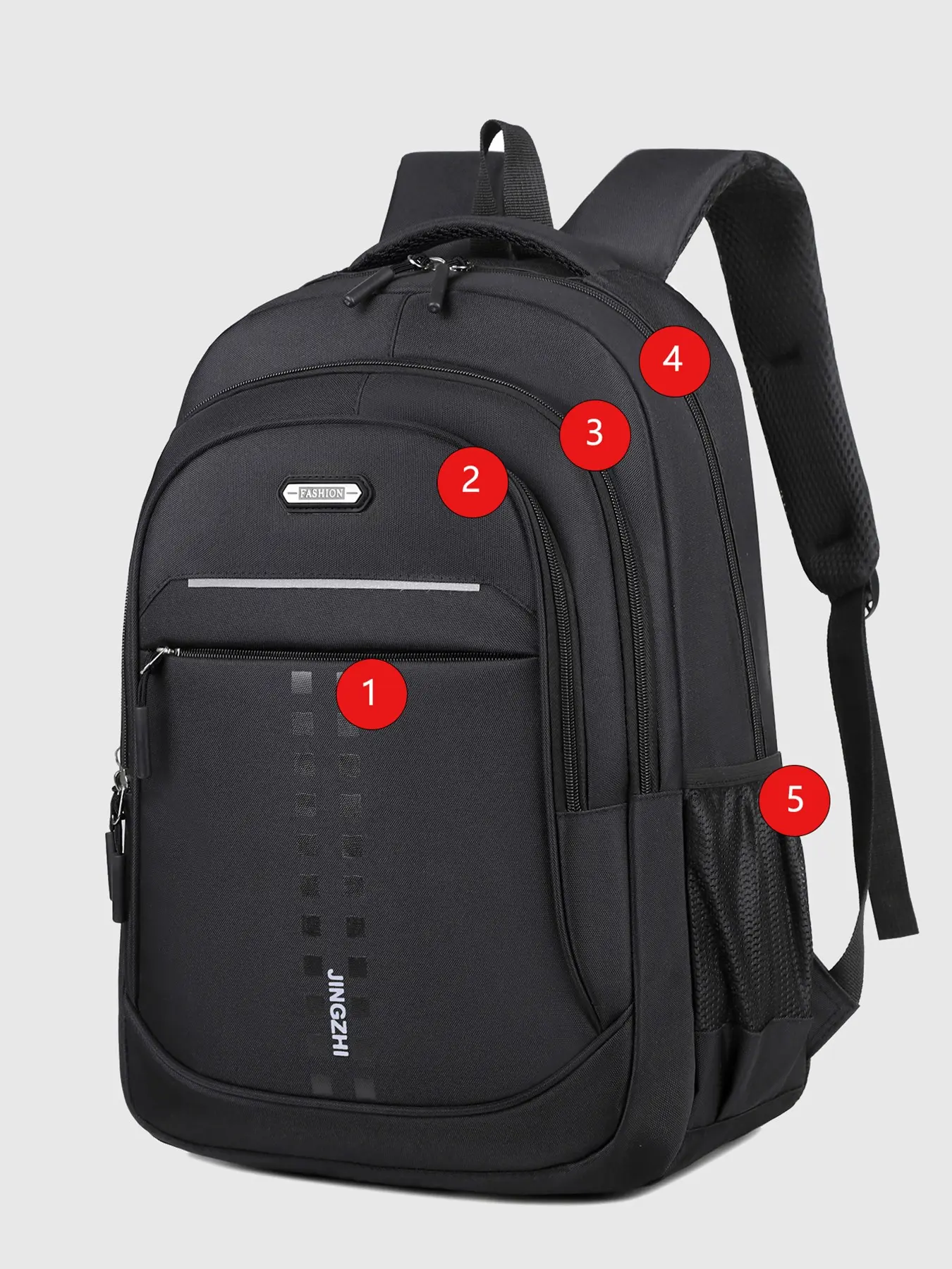 Business Casual Simple Style Large Capacity Multi-Layer Waterproof Durable Laptop Backpack, Side Mesh Pouch, Comfortable Shoulder Strap
