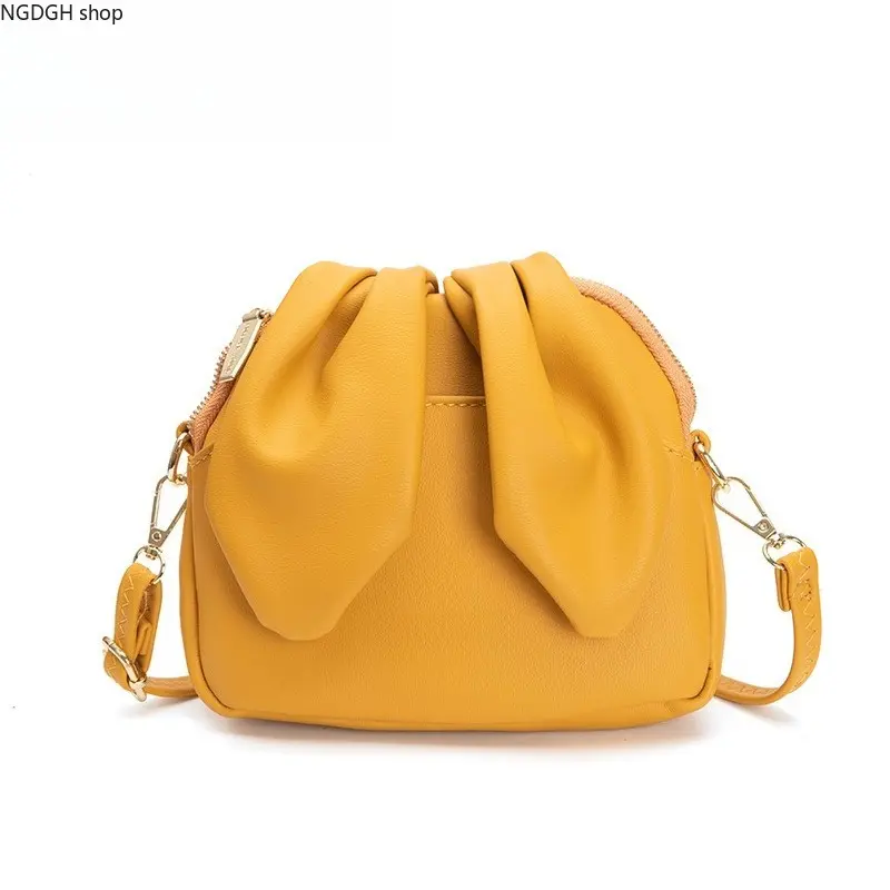 Sporty Bunny Ear Knot Crossbody Purse - Chic Yellow Blue Black Compact Bag with Gold Hardware, Secure Fit, Breathable Comfort, Versatile Look for Sports Clothing Sets, Shopping, Travel, Sporty Sports Clothing Sets