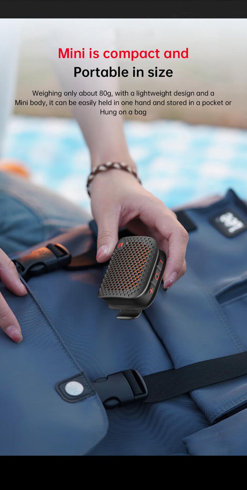 Monster M3 Bluetooth Speaker Wearable Portable Magnetic Clip-on Bluetooth Sound Box TWS Stereo Matching Wireless Portable Speakers