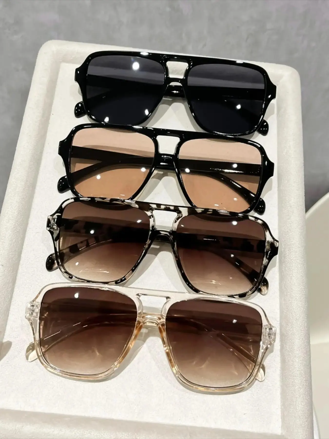Elegant Fashion Women's Casual Sunglasses Set, Decorative Glasses, Modern Trendy Choice, Perfect for Beach Vacation, Camping, Street Style, Road Trip, Friends' Outing