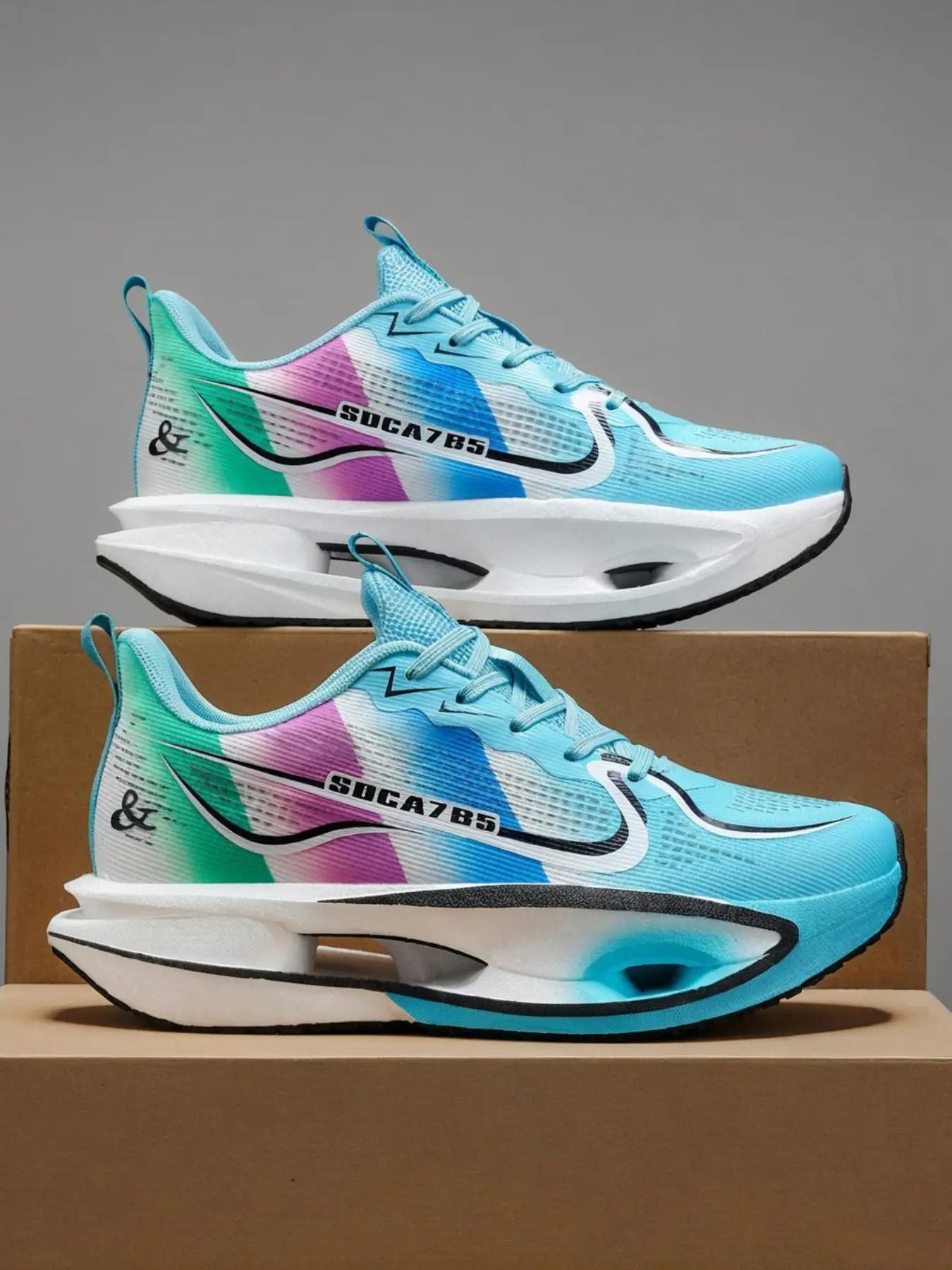 Professional Full Sole Air Cushion Running Shoes, Cushioned Running Shoes, Athletic Running Trainers, Mesh Breathable Racing Training Sneakers, All-Season Marathon Shoes