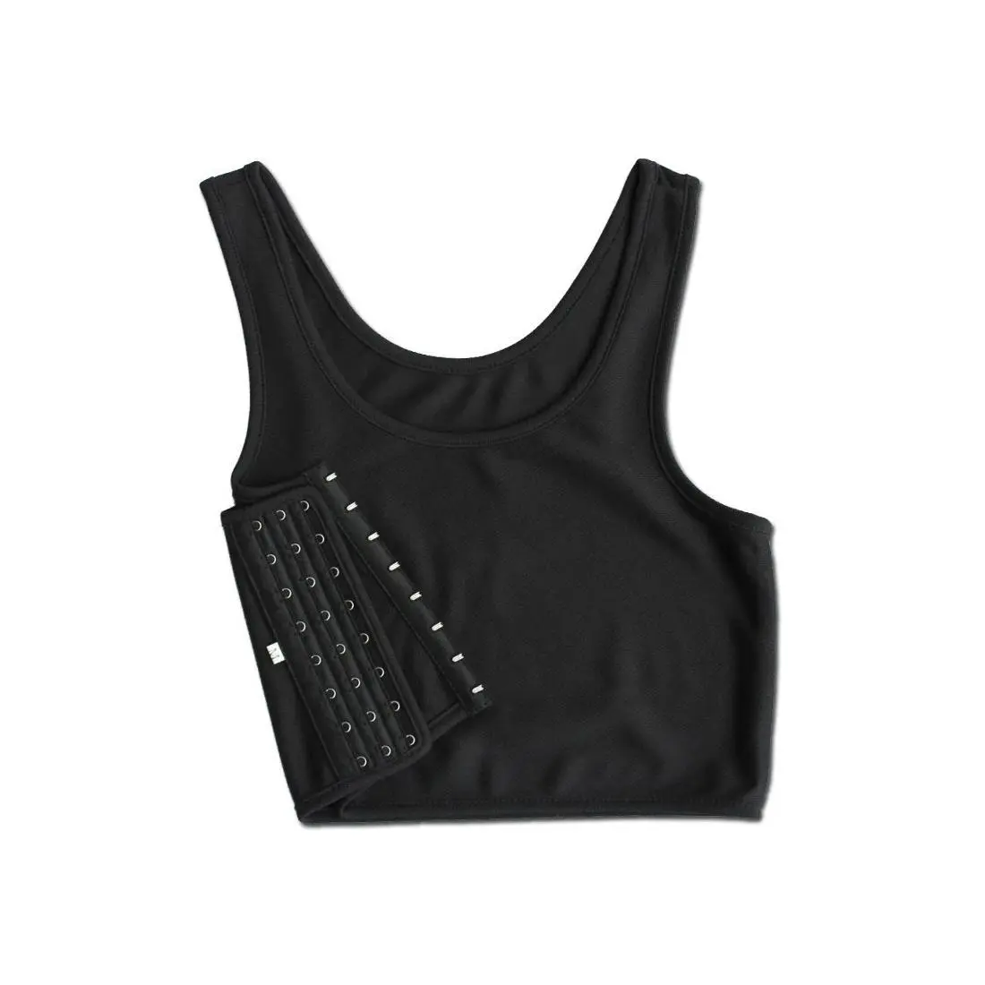 Short Chest Binder Tank Top with Adjustable Side Buckle, Fitted Compression Shaper for Transgender FTM & Tomboy, S, Women's Clothes, Solid, Breast Binder, Side Lacing, Adjustable Buckle, Compression Binder Shapewear Tops