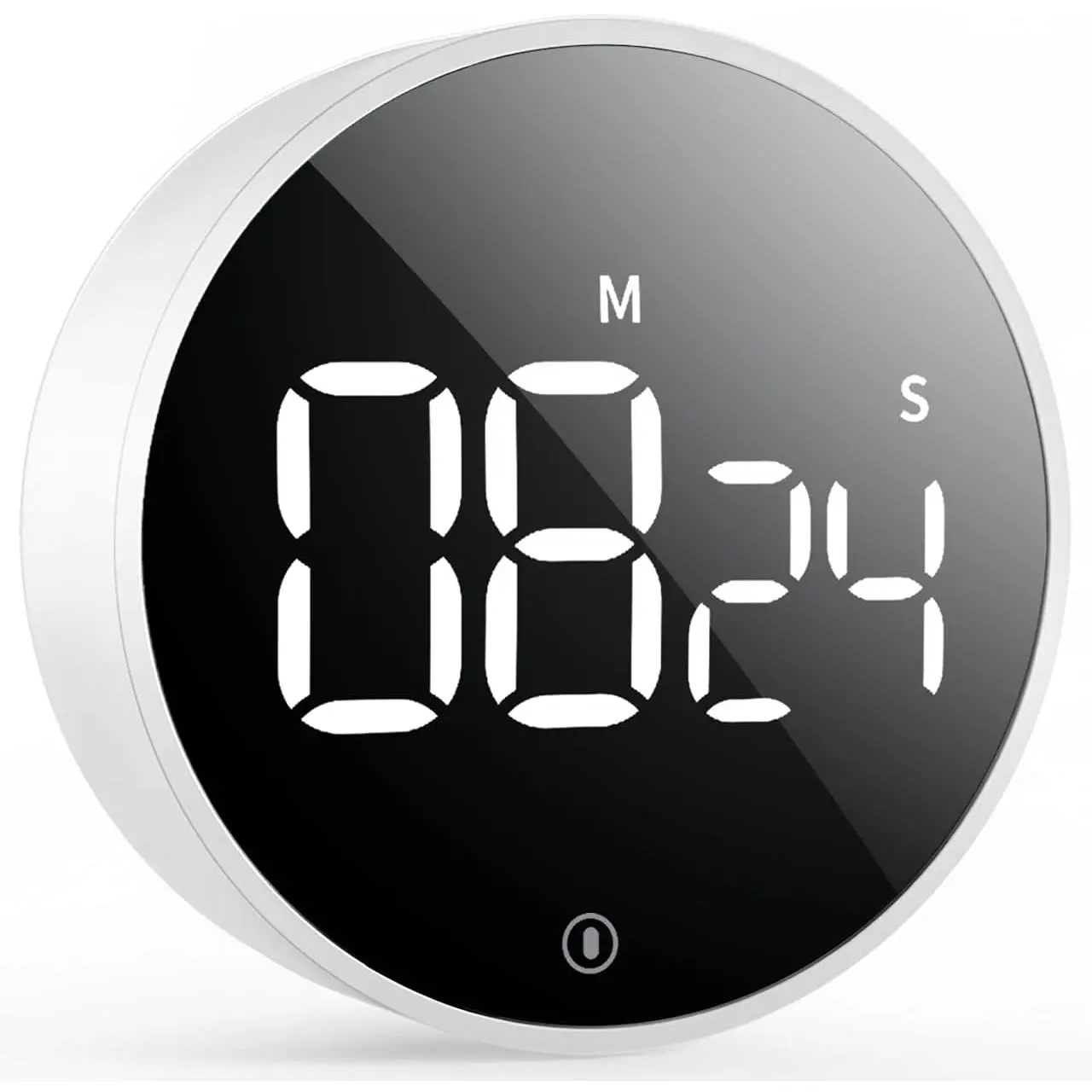 Digital  Kitchen Timer & Stopwatch with LED Display, White | Up to 99:55 Countdown & Count Up , Easy Twist Control, Adjustable Volume & Brightness,  ,