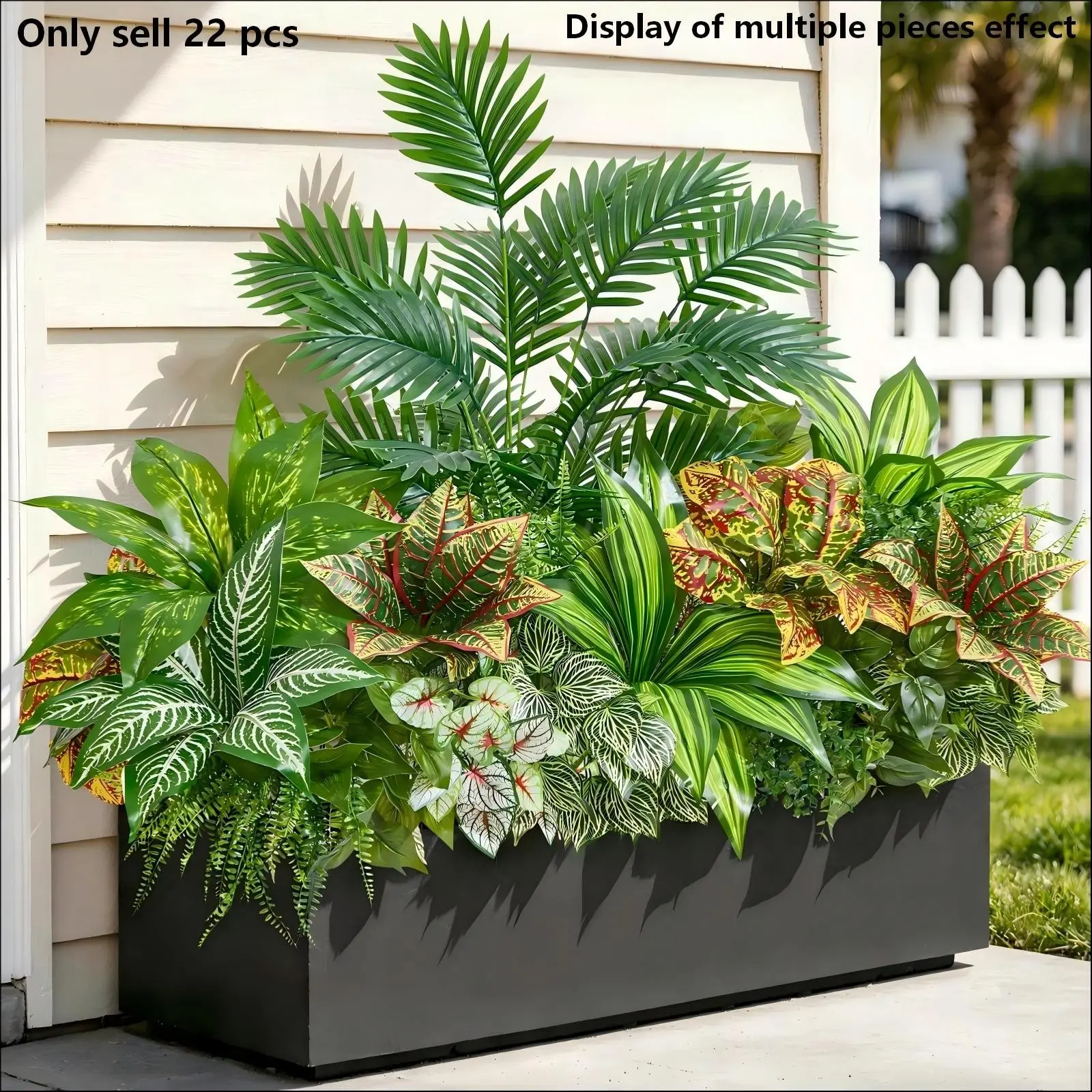 22-Piece Artificial Large Greenery Bouquet, Artificial Faux Greenery, Outdoor Floral Arrangement DIY Decor, Realistic Fake Plants for Home & Garden Decoration