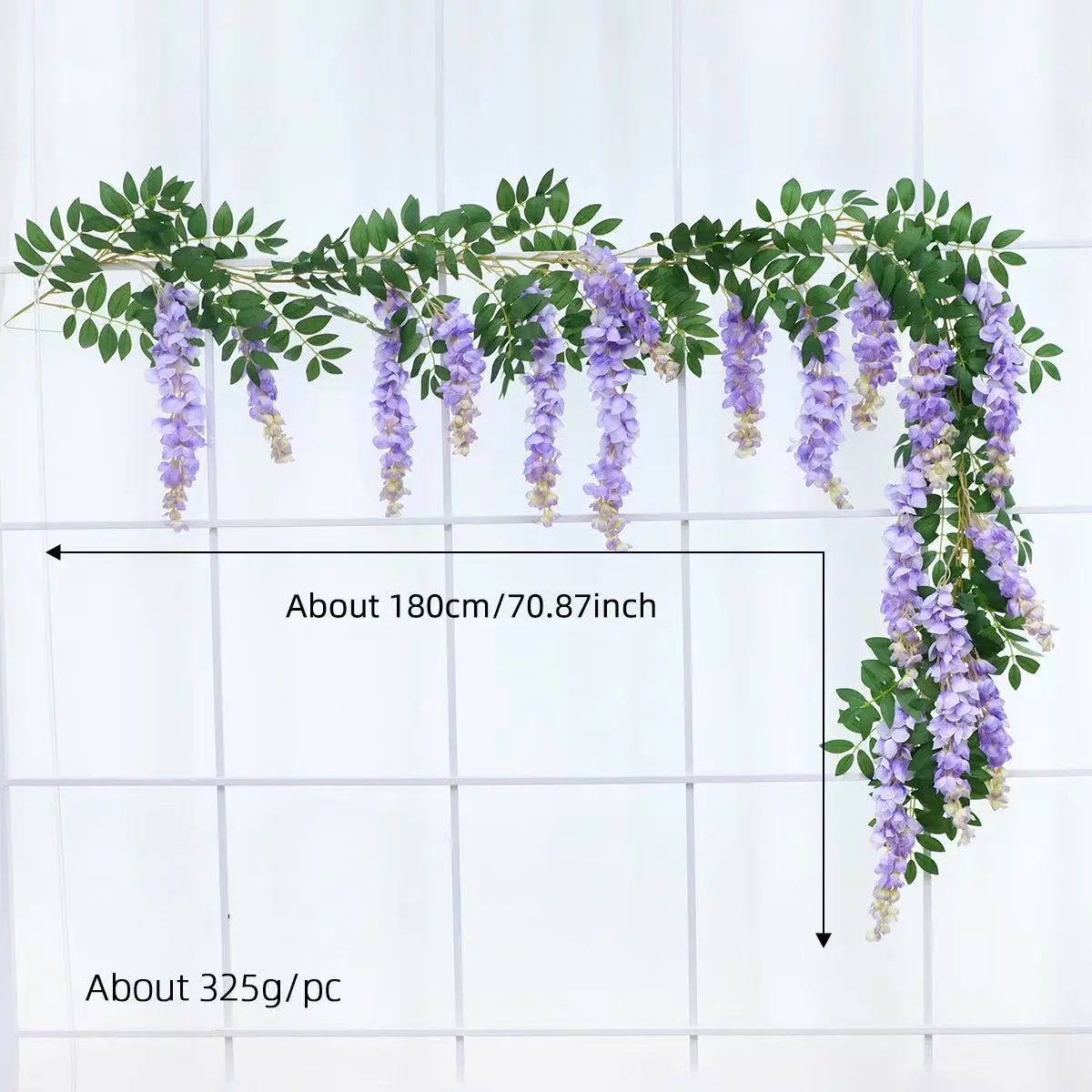 Artificial Purple Wisteria Hanging Vine Bouquet - 70.87in Silk Fabric Fake Garland with Natural Look, Decorative Flower Decoration for Wedding Arch, Party Backdrops, Hanging Decor