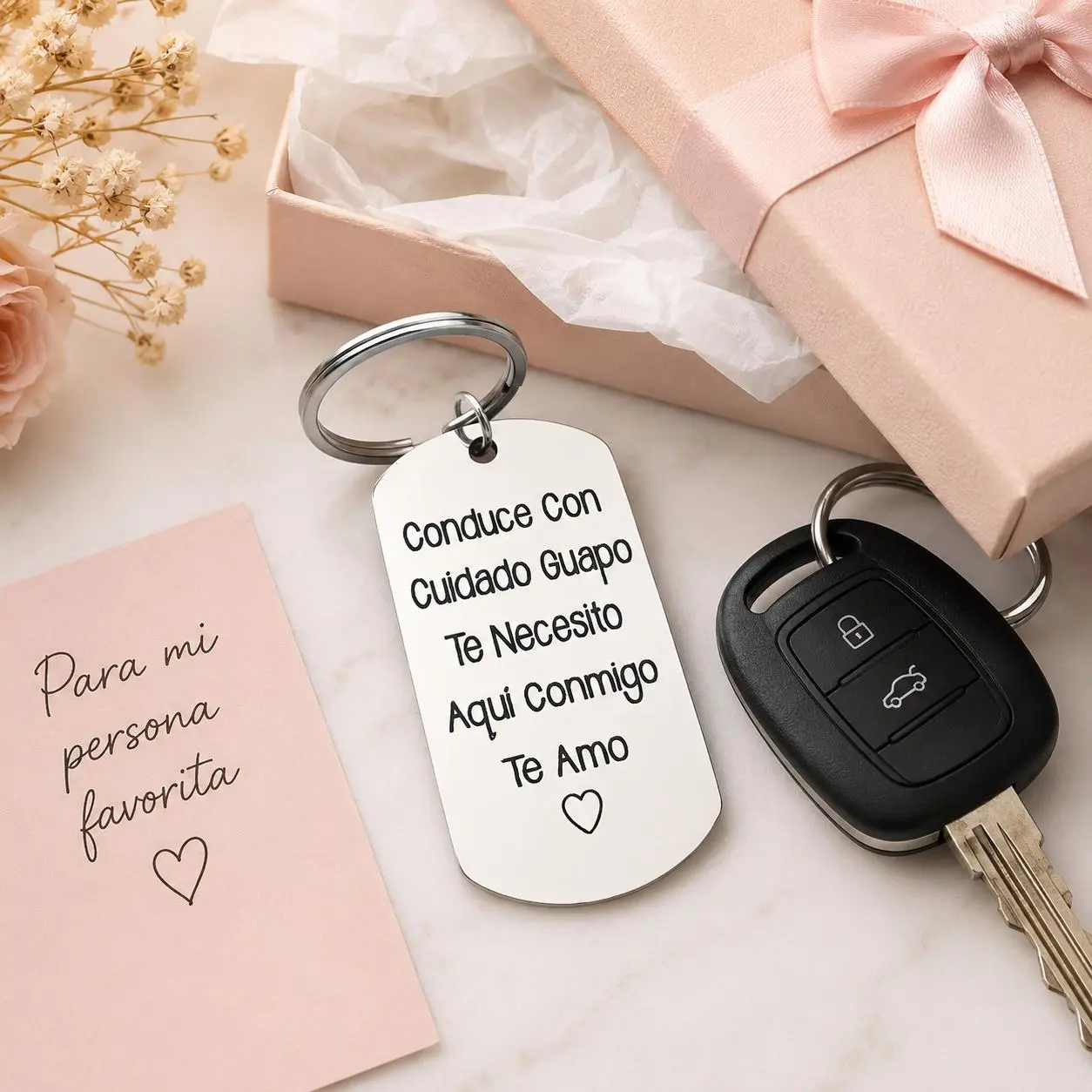 Stainless Steel Keychain, Personalized Concise Letter Pattern Metal Keychain for Men & Women, Trendy All-match & Exquisite Keychain for Birthday Gift