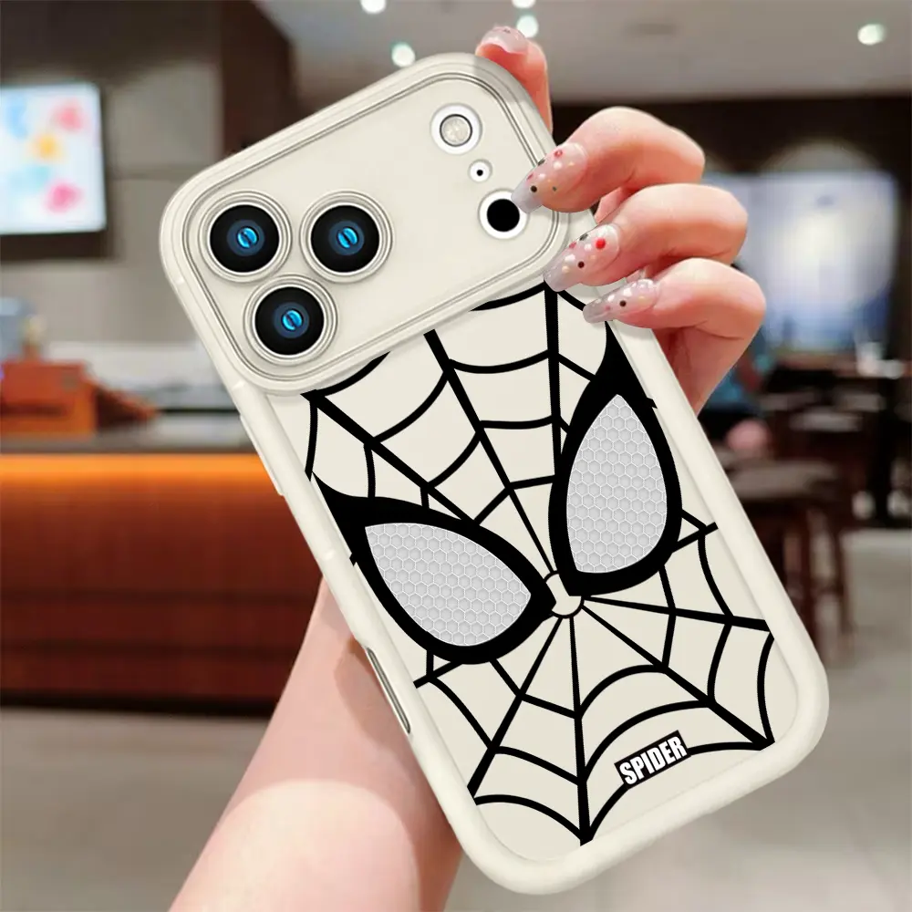 Creative Spider-man Web Phone Case - Shockproof, Durable, Anti-Slip Multi-Model Cover Cool Spider Web Phone Accessories, Shockproof Phone Accessory for iPhone 17 16 15 14 Pro Max 13 12 11 XR XS X