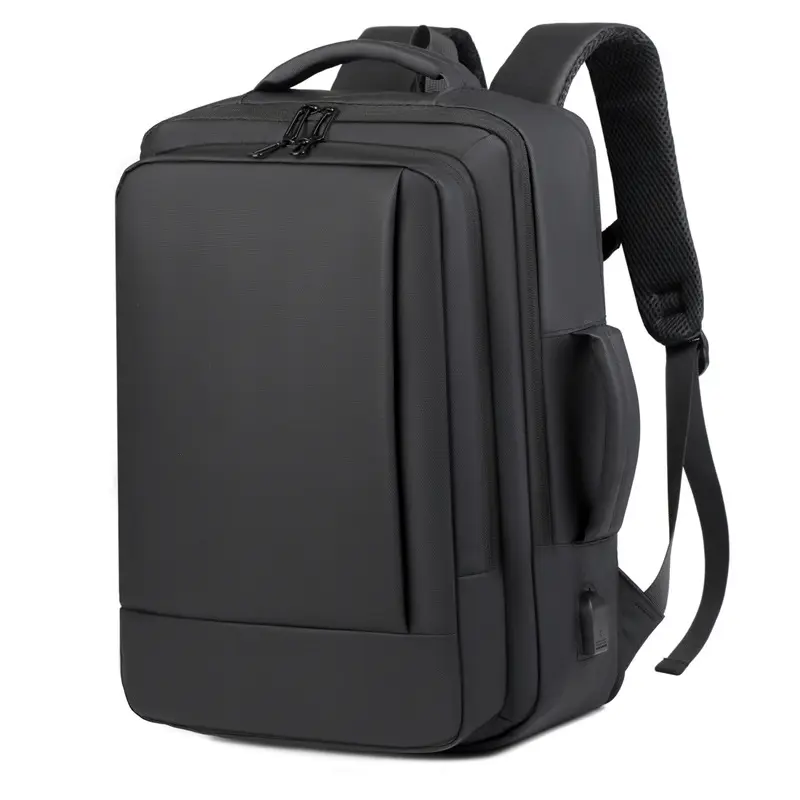 Men's Casual Plain 2-in-1 Over-the-Shoulder Laptop Backpack - Convertible Handheld Bag, Adjustable Padded Straps, Secure Zippered Closure, Lightweight for Office Commute, Business Trips, 2-In-1 Laptop Bags, Adjustable Strap Laptop Bags
