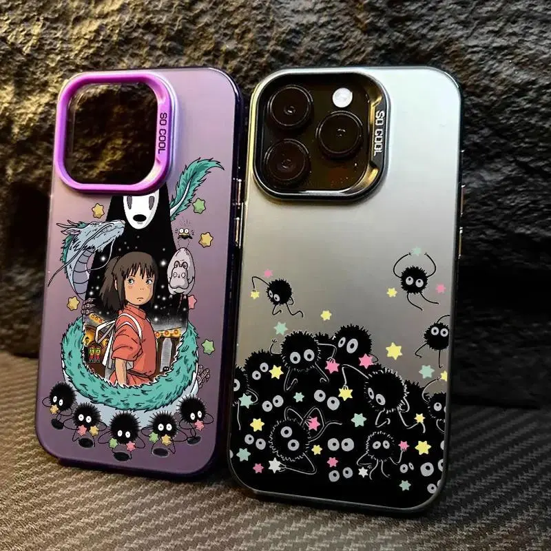 Spirited Away No Face Ghibli Cartoon Protective Casing - Shockproof, Anti-Drop, Aesthetic Printed Soft TPU, Wireless-Compatible, Resistance, for iPhone 17 Pro Max/Air,16-11 Plus Pro Max & Samsung S26-S21 FE Plus Ultra Devices, Cellphone Accessories