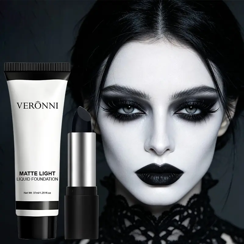 Foundation Liquid 37ML + Oil Stick Set, Halloween Makeup Combo, Vampire, Gothic, Zombie, Clown, Skull, Devil, Cosplay Makeup, Beauty Set, Makeup Sets