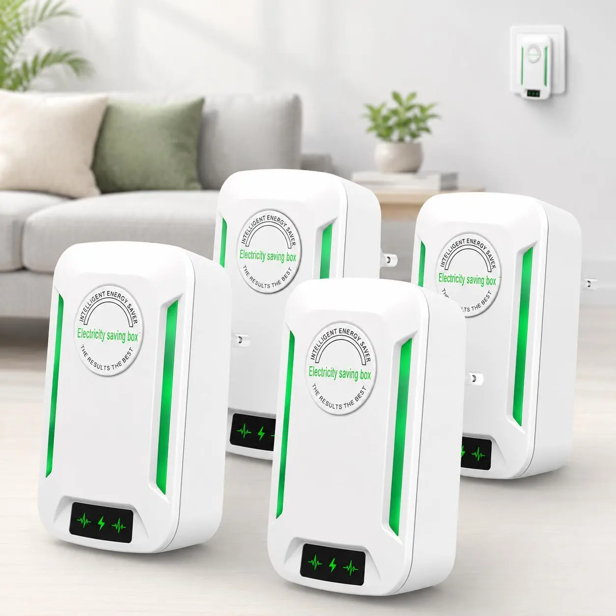 4PCS Compact Plug-In with US Plug, Built-In Indicator Light, Portable Indoor Plug-In Device for Home, Office, Dorm, Bedroom, and Travel Use