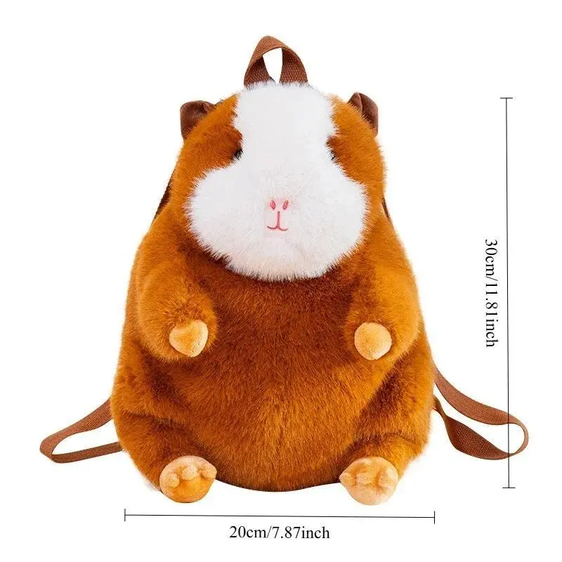 Cute Cartoon Guinea Pig Plush Backpack Soft Stufted Animal Dolls Kawaii Piggy Plushies Bag Student's Backpack Women's Handbag