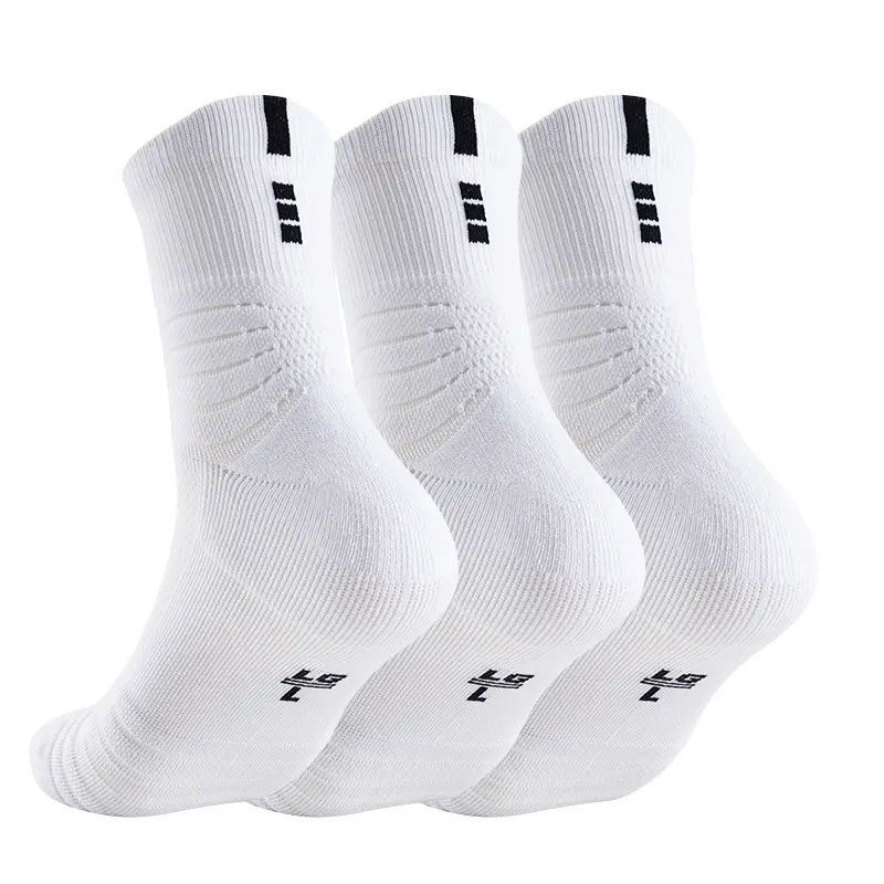 Basketball Socks for Men, Sports Crew Socks, Unisex's Plain Athletic Socks, Athletic Tight Socks, Cushioning Performance Crew Socks, Breathable Comfortable Sports Socks for All Seasons