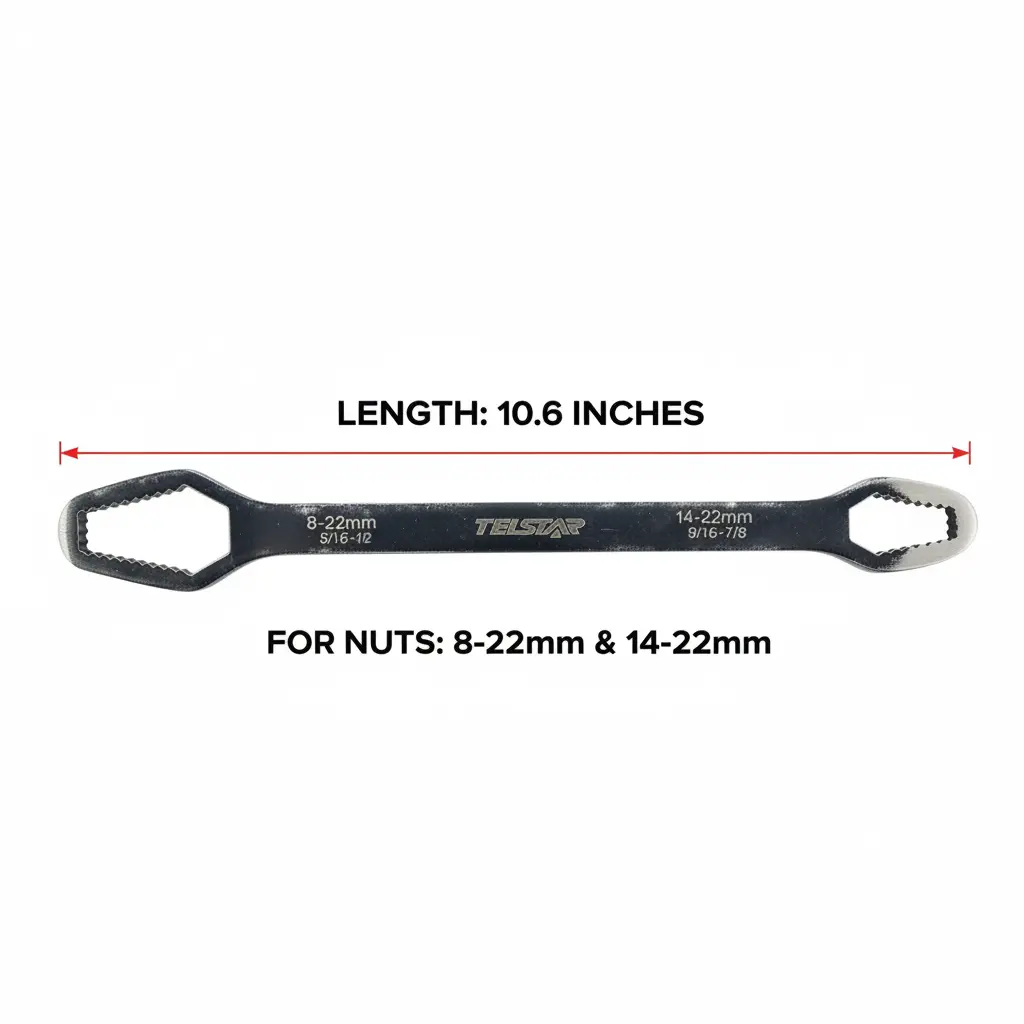 10.6" Universal Wrench, Double Ended ,For 8-22mm,14-22mm Nut inglesa llave