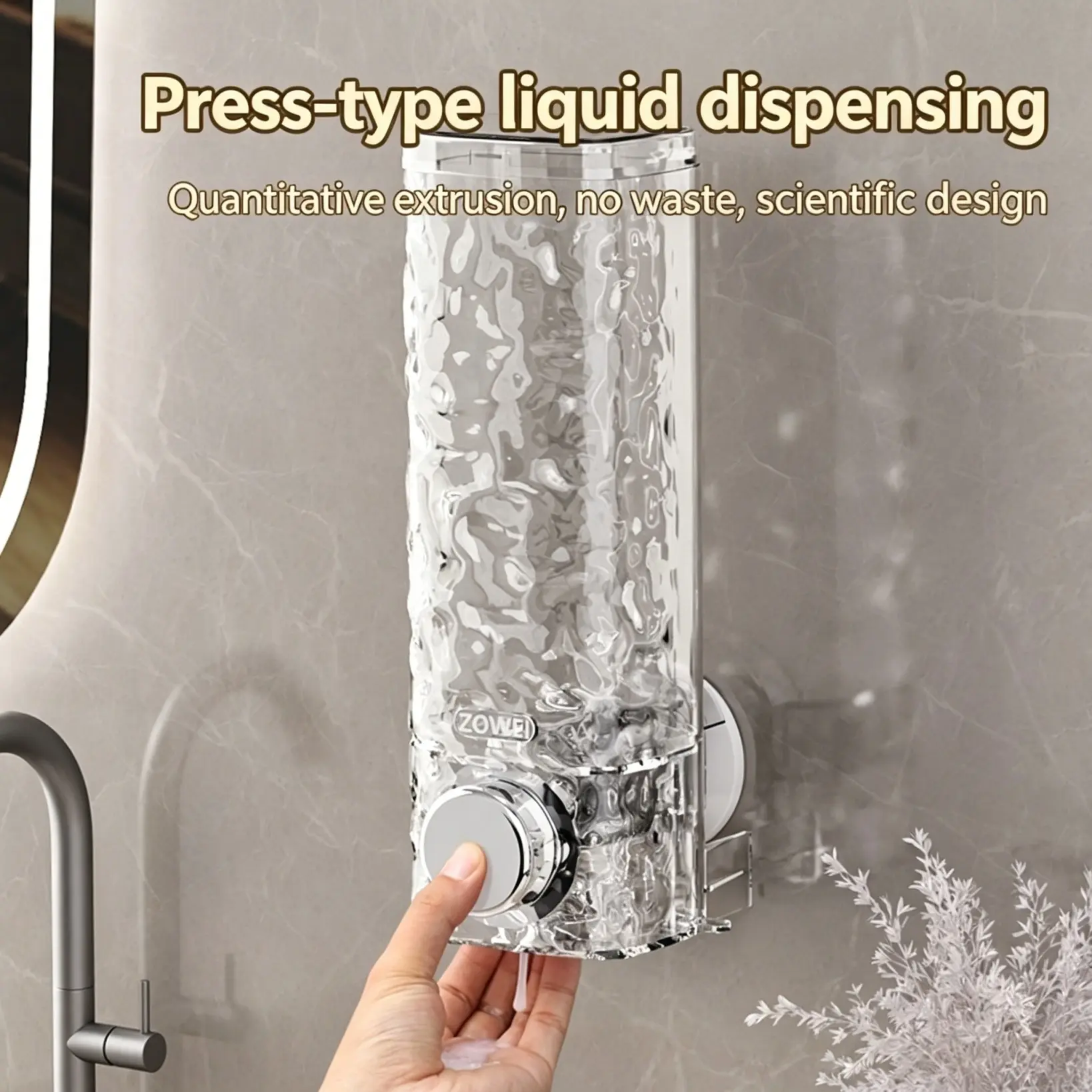 No Drill Wall-mounted Liquid Soap Dispensers Made of ABS, Multipurpose Soap Pump Dispenser for Hand Soap, Shower Gel, Shampoo and Conditioner, Perfect for Bathroom, Kitchen, Market, Hotel & Restaurant
