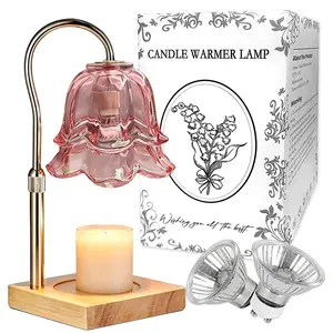 Electric Melting Aroma Lamp, Convallaria Flower Lamp, Adjustable Height Timing Function, 2 Bulbs Packed, Smokeless Home Fragrance Light for Bedroom Apartment Aesthetic