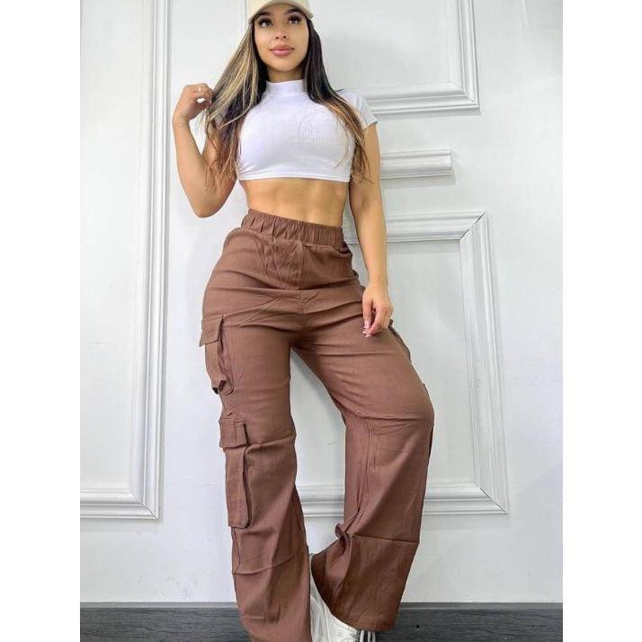 Casual Cargo Pants for Women - 2026 Fashion Multi-Pocket Solid Color Long Pants - Street Style - Cargo Pants for Women Streetwear