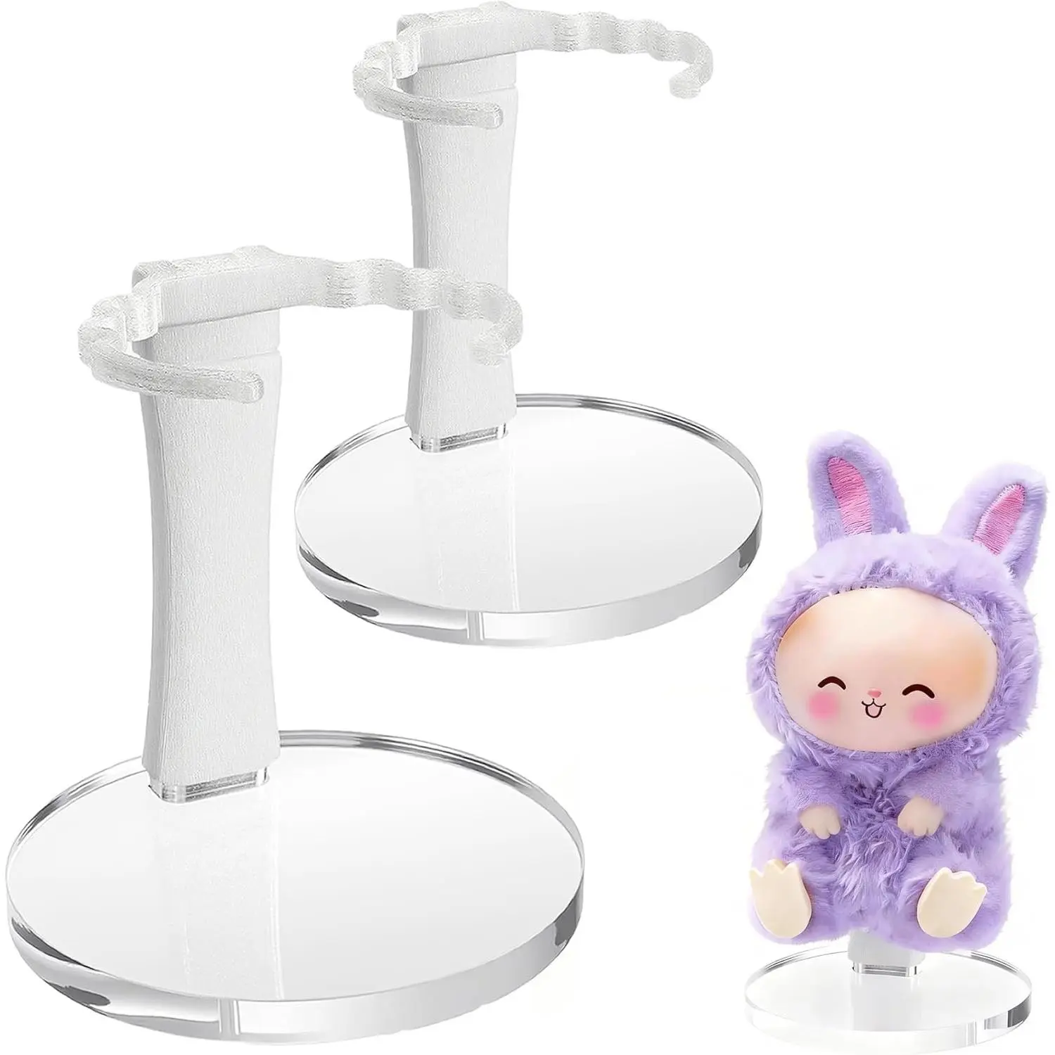 2 Pack Adjustable Doll Stand Display Holder for Blind Box Minifigures