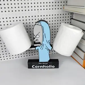Toilet Paper Holder with Character Design and The Great Cornholio Label Fun Functional Bathroom Accessory Tissue Holder