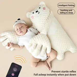 Bionic Soothing Sleep Pillow, Baby Soothing Toy Simulates Mom's Palm, Calms Fussy Babies for Better Sleep. Soft Cartoon Animal Plush Pillow with Bean Filling, Portable for Home & Travel, Perfect Newborn Gift for Boys & Girls