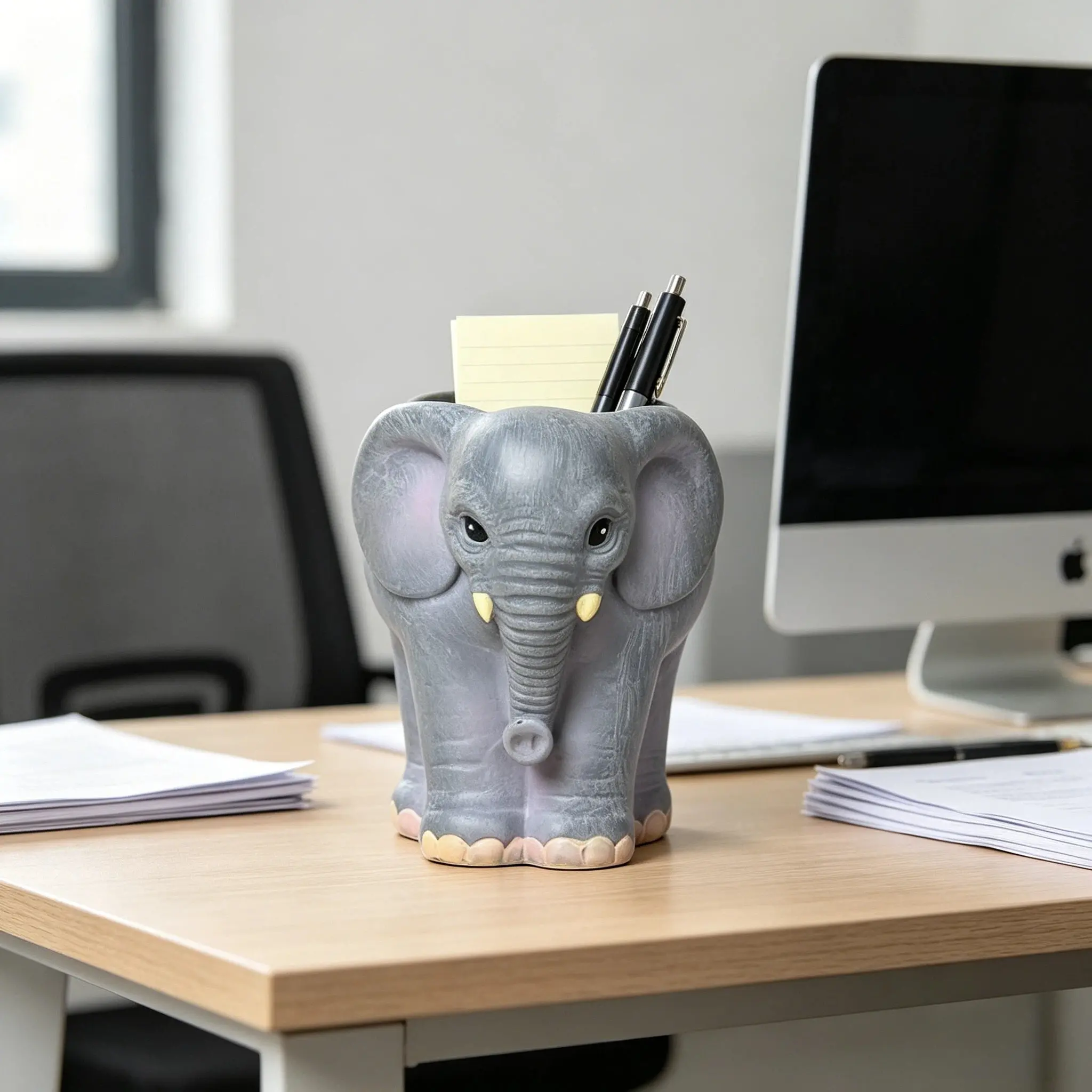 Elephant Resin Storage Planter, Durable Resin Material, Ideal for Plants and Desk Organization, Perfect for Living Room, Bedroom, Office