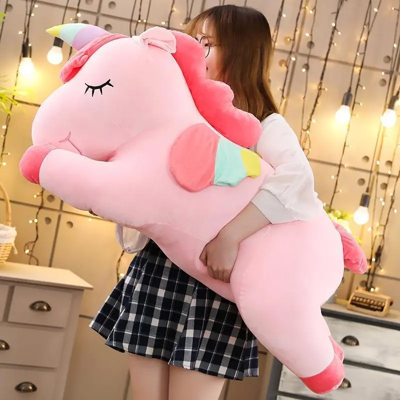 Giant Fluffy Unicorn Kawaii Stuffed Toy Pillow, Children's Plush Pillow Gift, 25cm-35cm Fashion Accessory Keychain