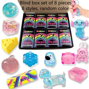 8-Piece Blind Box Malt Sugar Stress Relief Fidget Toys, Creative Slow-Return Squishy, Hidden Edition, Party Gift Set