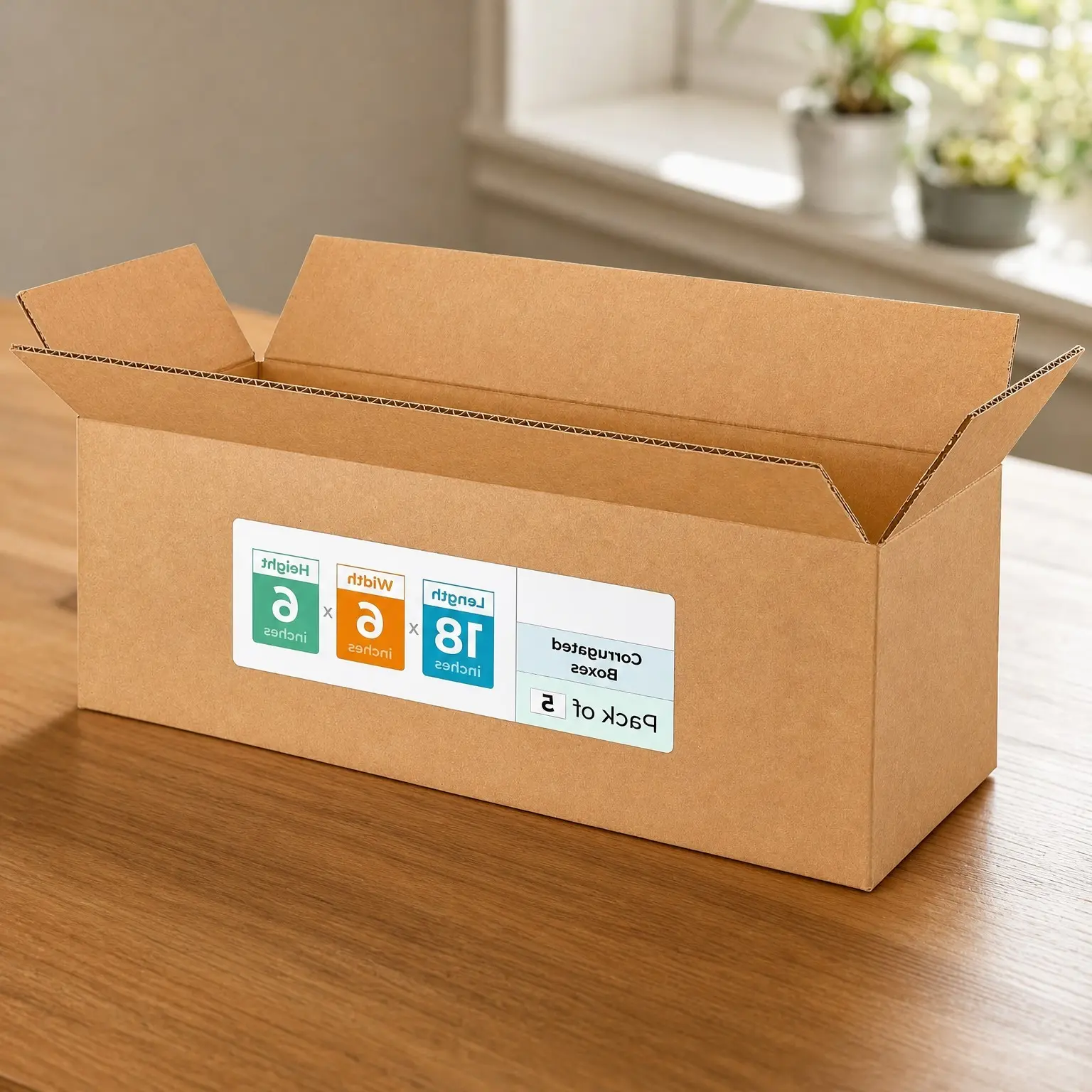 Long Moving & Shipping Boxes 18 x 6 x 6 inches (5-Pack) - Extra Strength 200 lb vs Regular - Corrugated Cardboard Boxes for USPS/UPS/FEDEX - Durable Shipping BoxGift