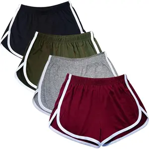 Women's Cotton Yoga Dance Shorts 4 Pack - Summer Athletic Cycling Hiking Sports