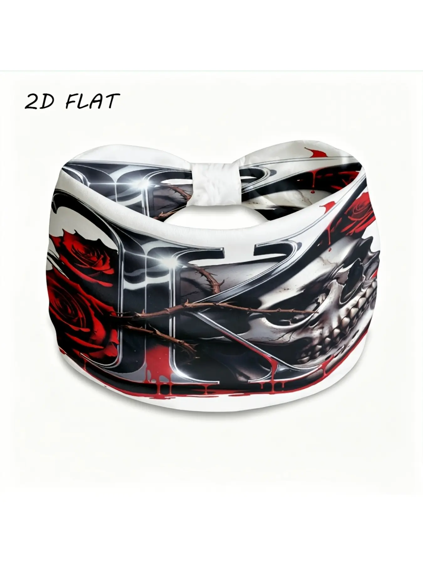 1pc Gothic Skull Rose & K Letter Cross Hair - Wide Headband Suitable for Outdoor,, Daily Use, All-Season Headwear with Knot & Cross Design, Gift for Graduation, Christmas, Valentine's Day, 2D Flat