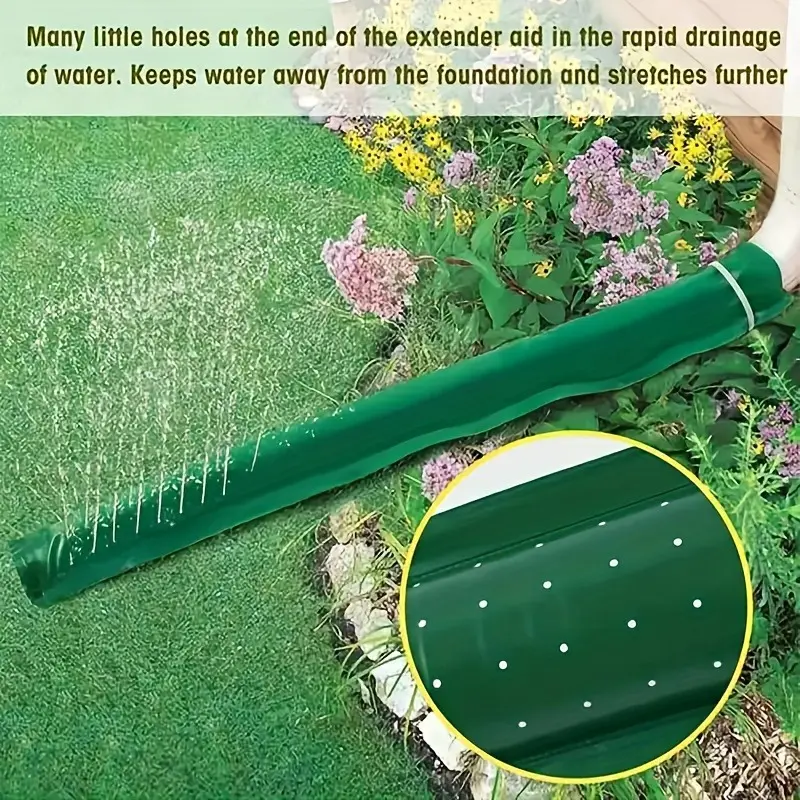 Automatic Retractable Rainwater Drainage Pipe System - Gutter Downspout Extender with Protective Cover, Lawn and Garden Watering Connector