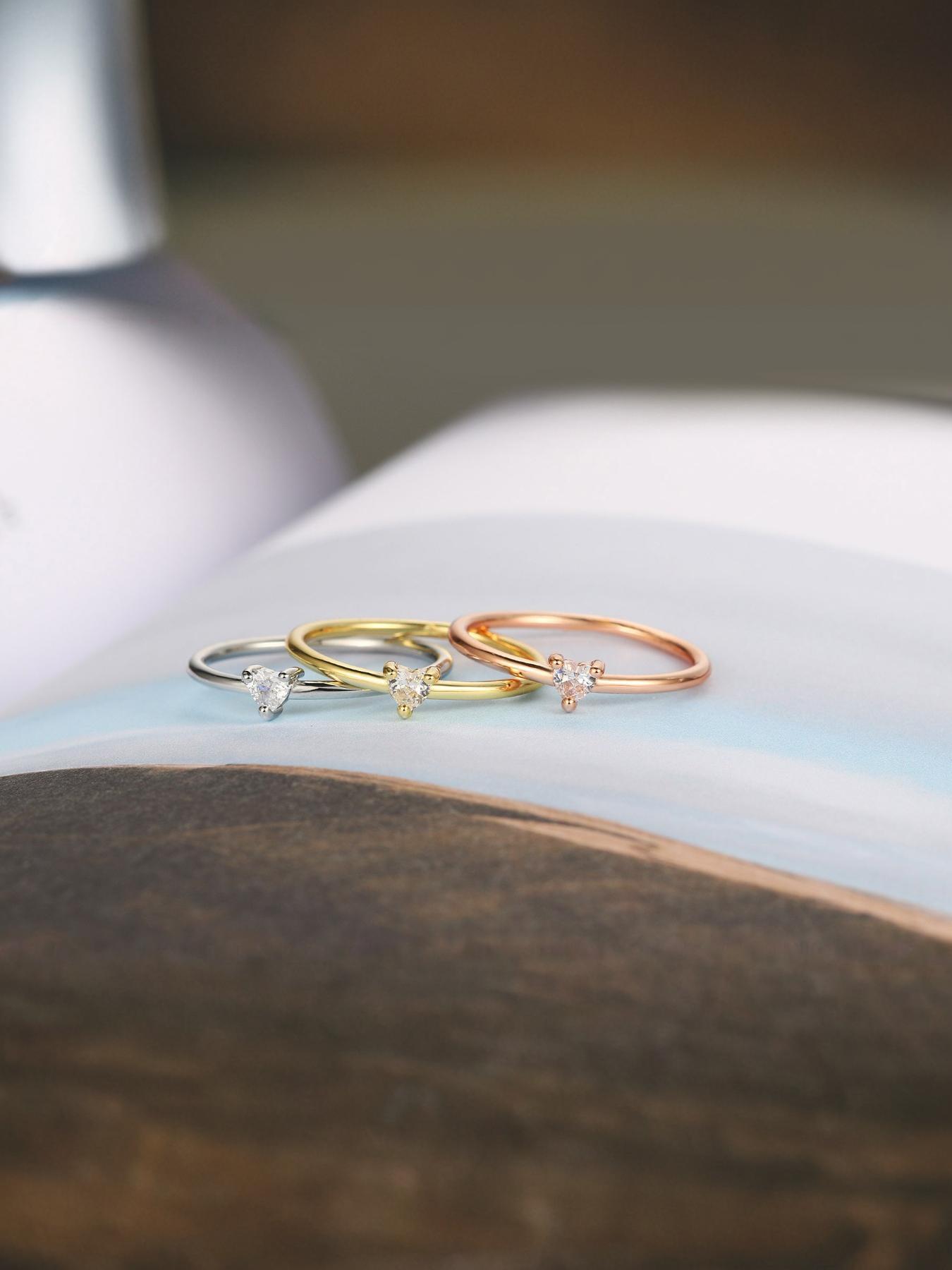 Cute Heart Shape Ring, 18K Gold Plated Jewelry, Perfect Gift for Family, Ideal Return-to-School Present, Women's Casual Style, All Seasons