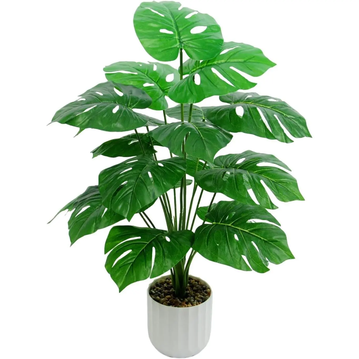 28“ Fake Plant Artificial Monstera for Room Decor, Faux Potted Plants Indoor for Home Living Bedroom Aesthetic Farmhouse Dorm Office Classroom and Outdoor Garden Porch Balcony Decor