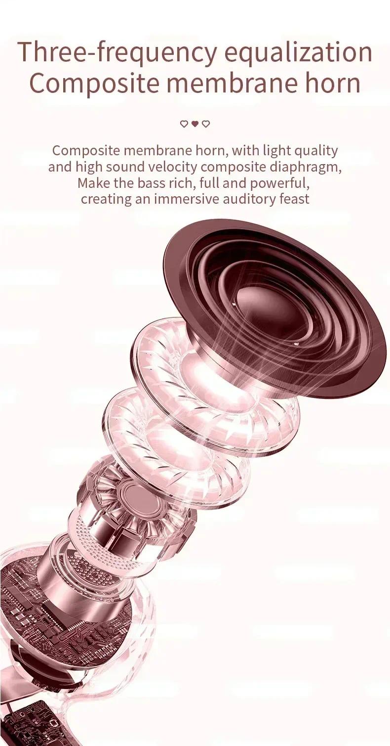 NEW K520 Wireless Earbuds Stereo Earphone Rotatable Love Heart Shaped Charging Case Low Latency Headphones For Phone Tablet