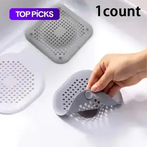 Random Color Shower Hair Catcher, 1 Piece Portable Drain Hair Stopper, Drain Protector, Rubber Cover Hair Filter for Bathroom Kitchen