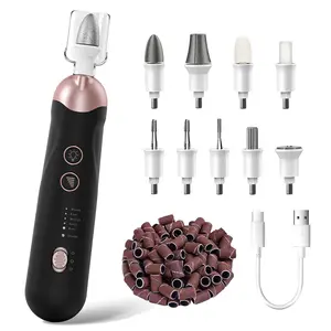 Professional Cordless Rechargeable Electric Manicure Pedicure Kit 5 Speeds Nail Drill for Thick Nails Toenails Cuticles Hand Foot Care for Women Men Baby Pets
