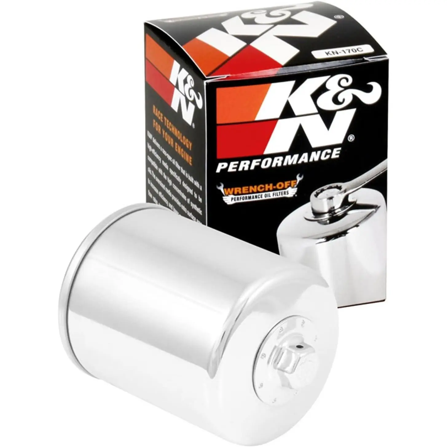 K&N Motorcycle Oil Filter: High Performance, KN-170C | Designed to be used with Synthetic or Conventional Oils, Wrench Off Nut: Fits Select Harley Davidson Motorcycles