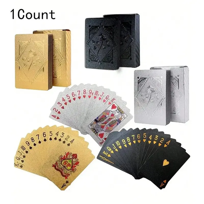 Waterproof Plastic Playing Cards, Card Set, 55-Card Box Funny Card Game Funny Rose Print Cool Playing Cards for Teenagers and Adults, Ideal Party Game and Outdoor Activity, Card Games For Teens