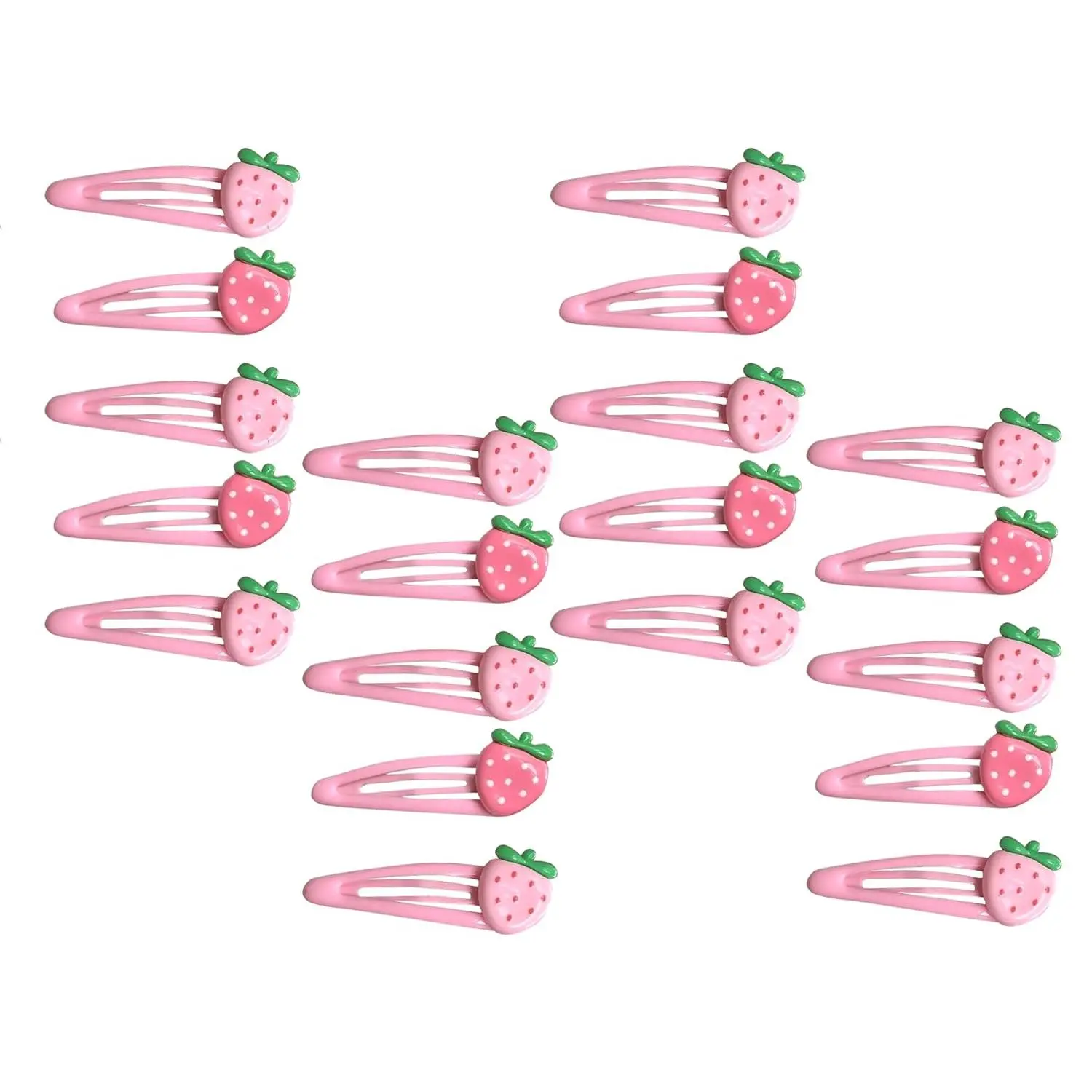 20 Pcs Strawberry Hair Clips, Cute Metal Snap Hair Barrettes Accessories  Women Decorative Hair Clips (Strawberry 20pcs)