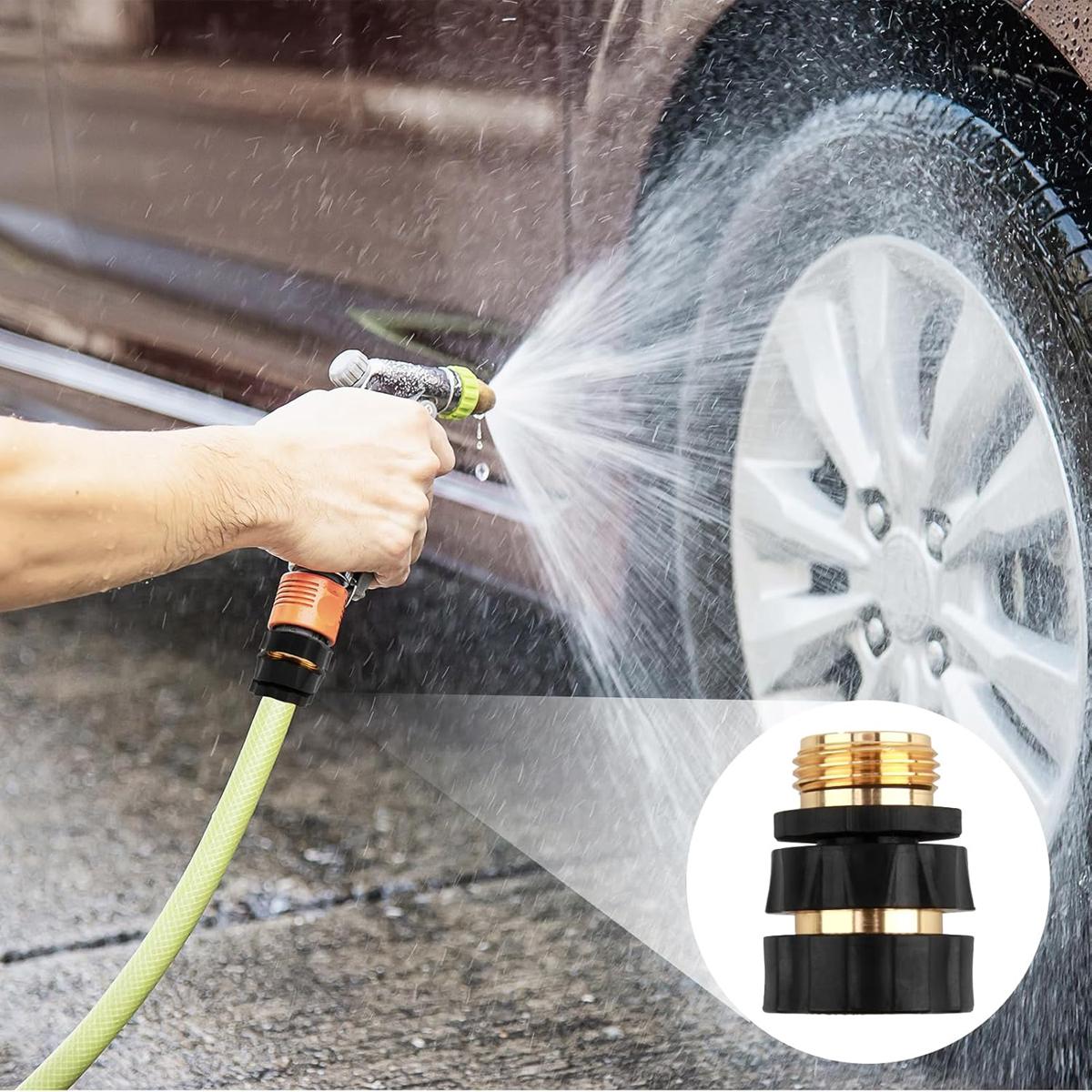 Garden Hose Quick Connector, 3/4 Inch Male and Female Garden Hose Fitting Quick Connector,4/6 Set