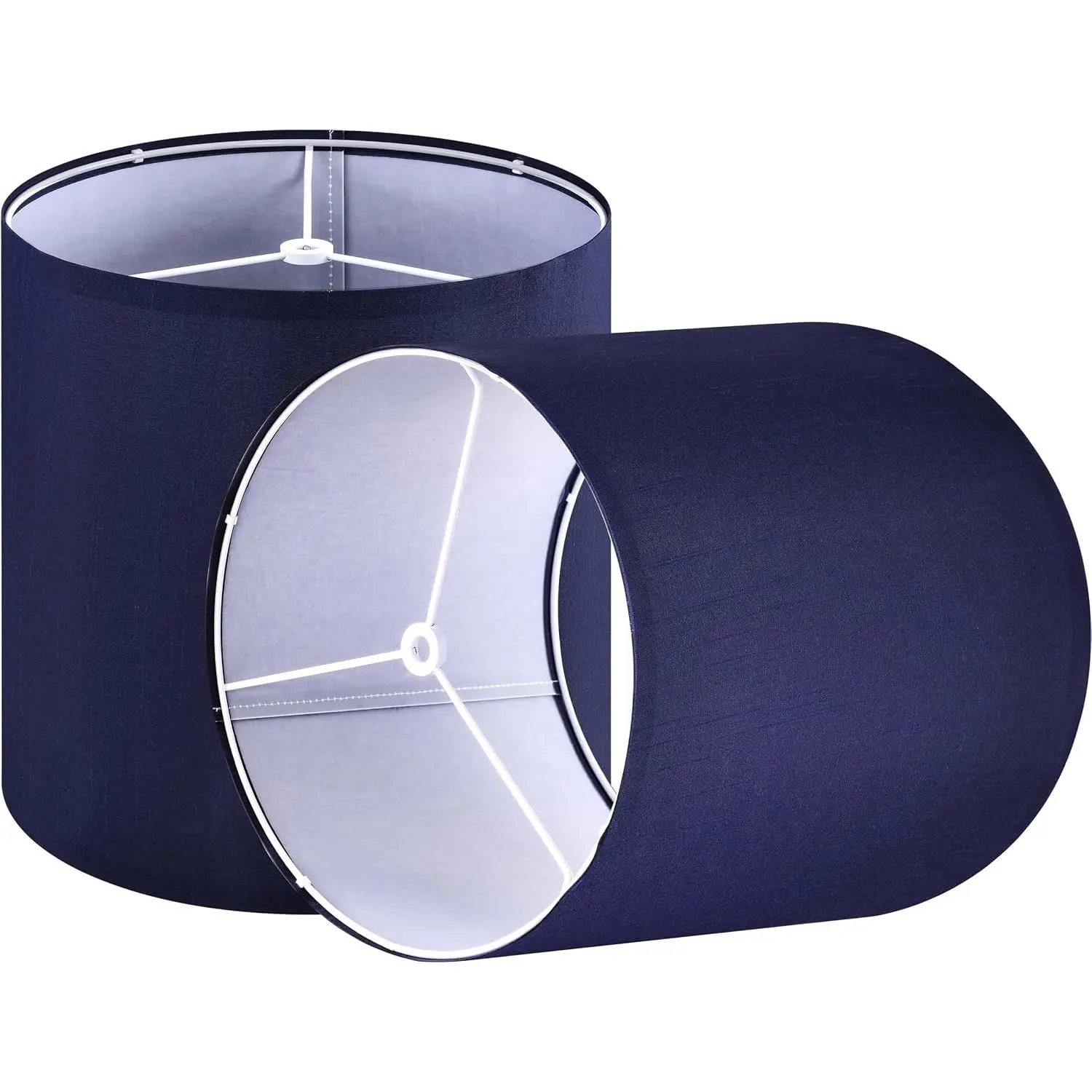 10×10 Inches Small Blue Drum Lampshades 2 PCS, Modern Lamp Shades for Wall Lamps, Bedside Lamps and Table Lamps, Bedroom Decoration Replacement, DIY Simple Assembly