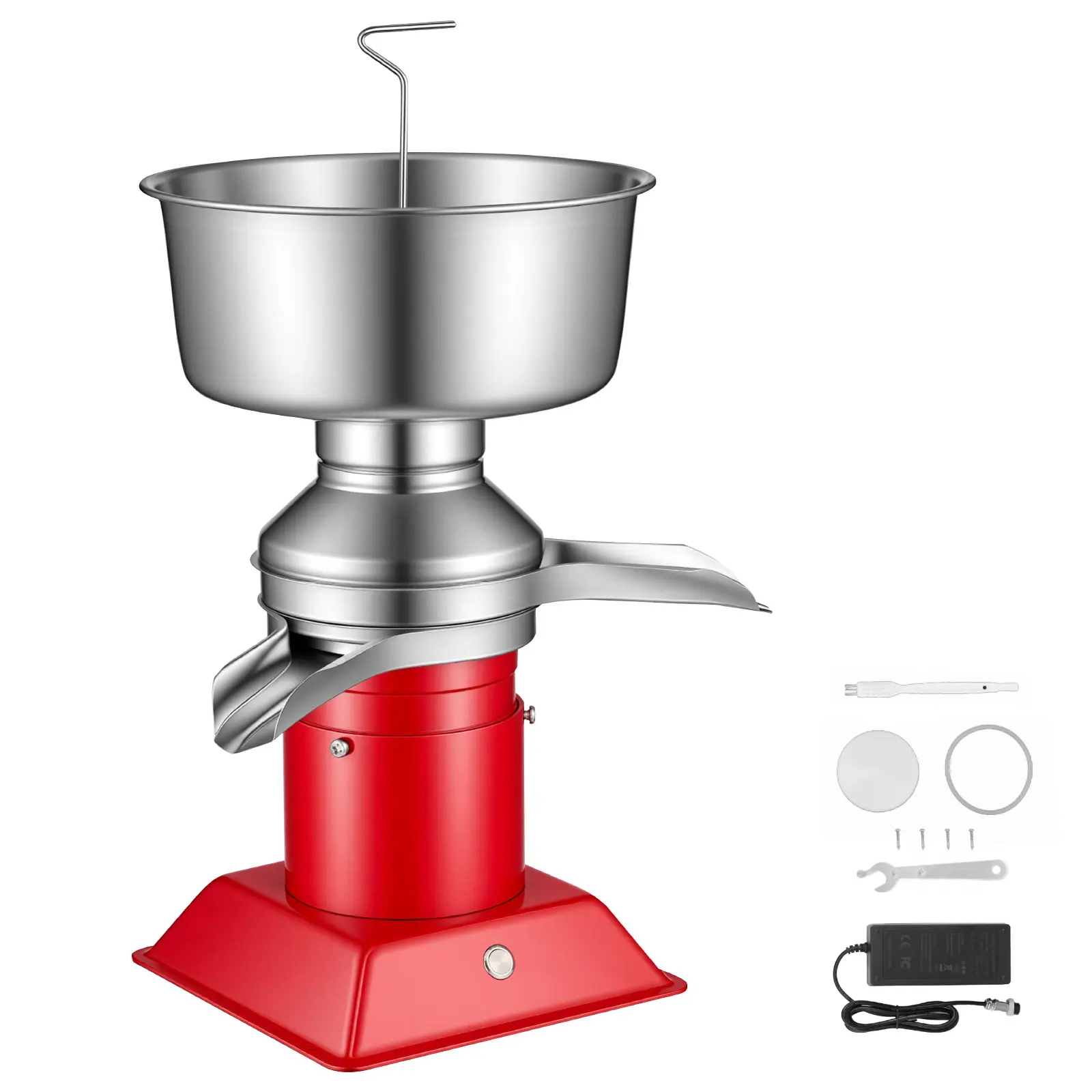 Electric Milk Cream Separator, 60L/H Output 10500RPM Milk Cream Centrifugal Separator, 304 Stainless Steel Goat Cow Milk Skimmer Separating Machine with 4.5L Bowl Capacity (40W, 100-240V)