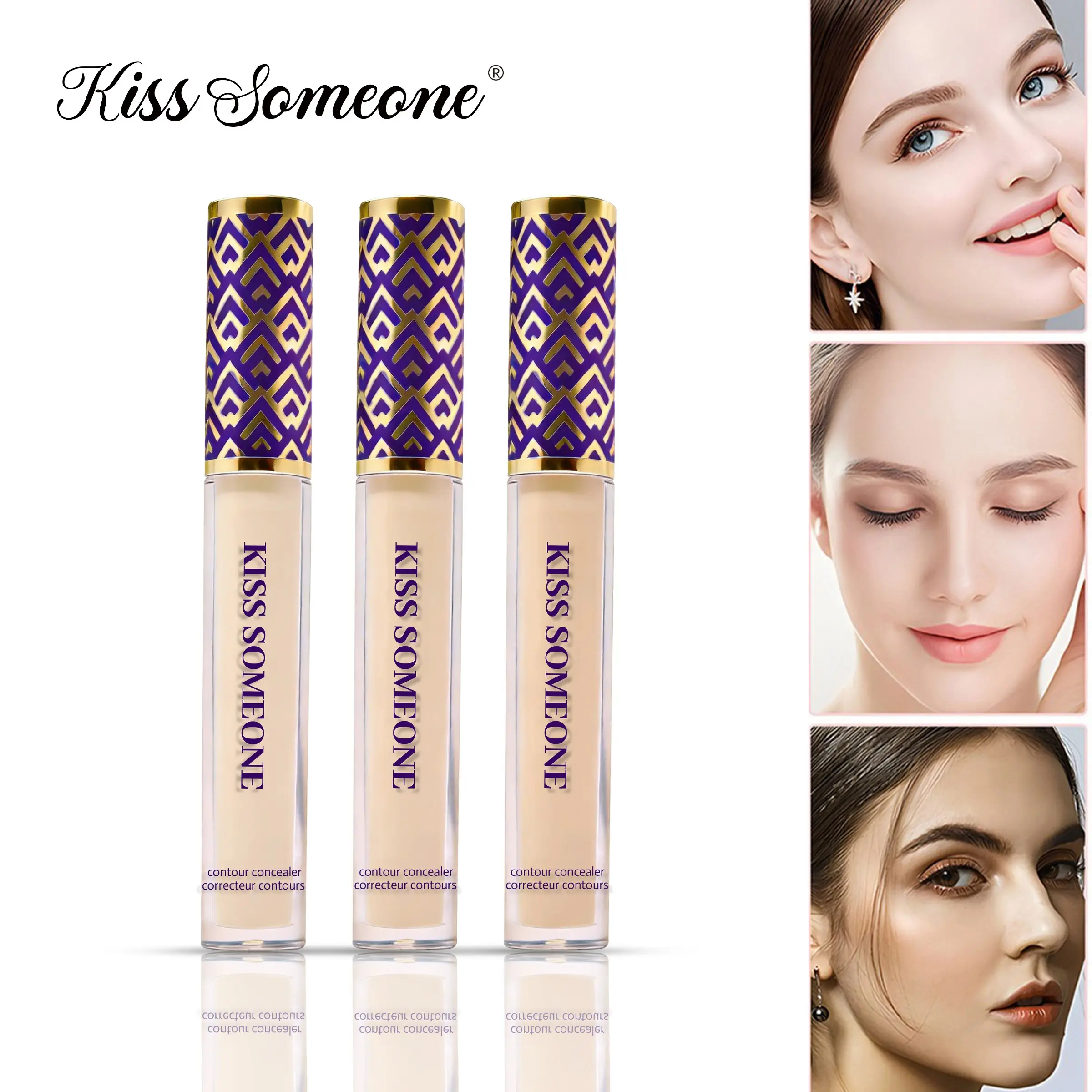 Three-Piece Longwear Concealer Set, Full Coverage, Matte Finish, Ideal for Eye Area, Dark Circles, Fine Lines, Redness, Hyperpigmentation, Long-Lasting, Multiple Shades