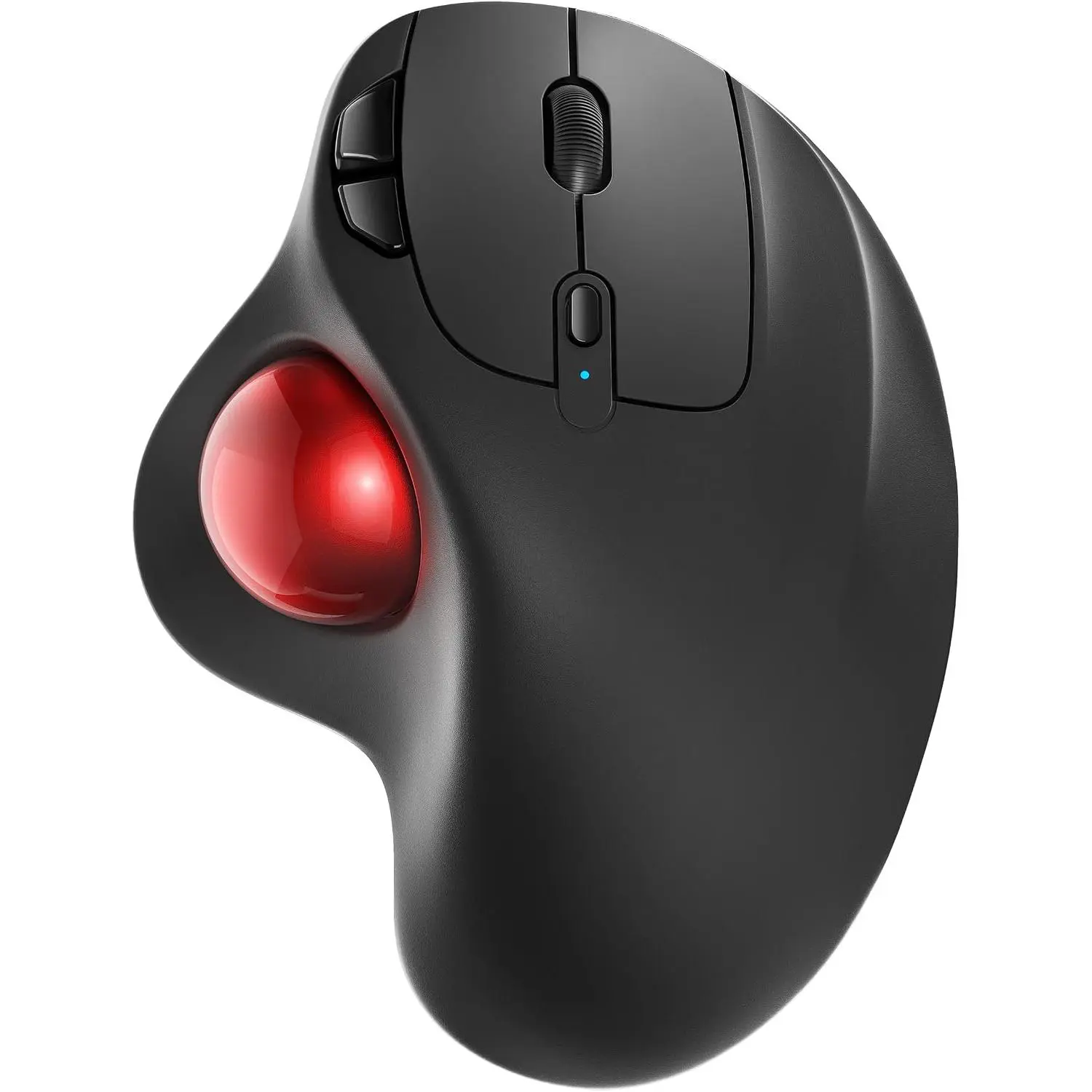 M501 Rechargeable Trackball Mouse with Easy Thumb Control, Smooth Operation, 3-Device Connection, Adjustable DPI, Curved Shape, High Accuracy, Compatible with PC/Laptop/USB Receiver (Windows Supported)