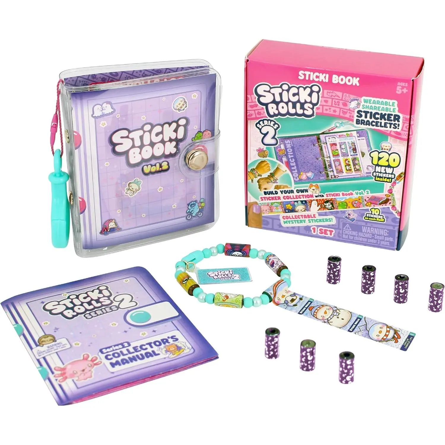 - The Original Wearable Shareable Toy Sticker Bracelet + Collection Book| Includes 120 Mini Stickers| Over 1000 Fun Sticker Designs to Collect!(Series 2)